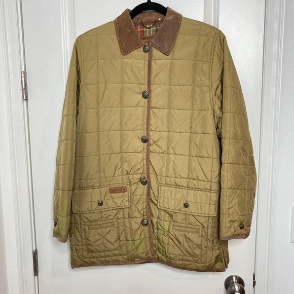 Lauren Ralph Lauren Tan Square Quilted Jacket M - Picture 2 of 14